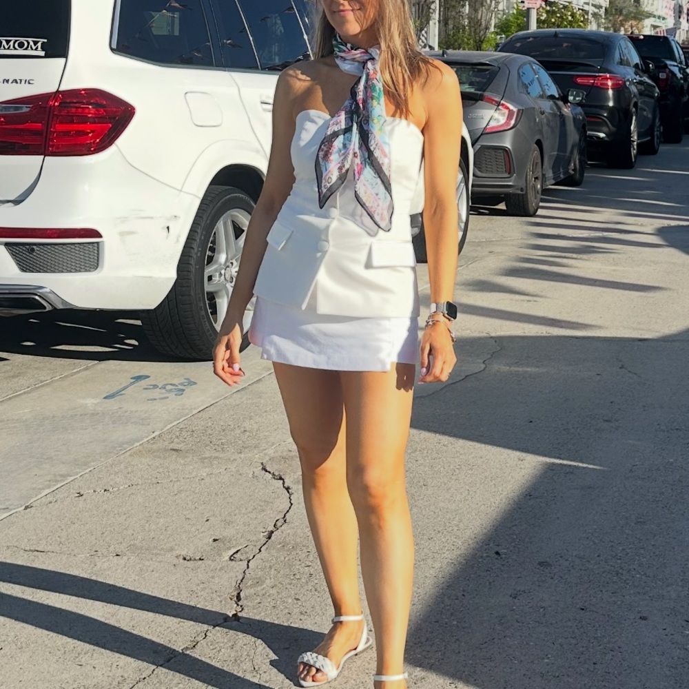 Zara White Strapless Top